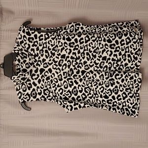 Leopard Print Sleeveless Mock Neck Top